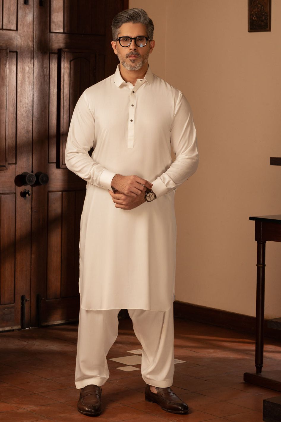Premium Blended White Kameez Shalwar Outfit - Traditional Pakistani Dress for Women - Perfect for Eid, Weddings & Special Occasions