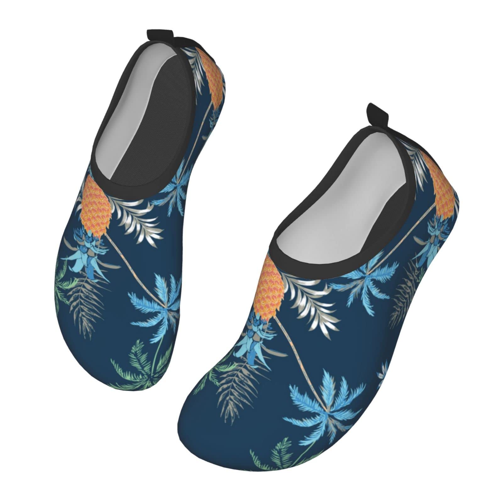 **Men's & Women's Quick-Dry Water Shoes - Lightweight Barefoot Aqua Socks for Beach, Swimming, Surfing & Yoga | Tropical Summer Design | Outdoor & Exercise Use**