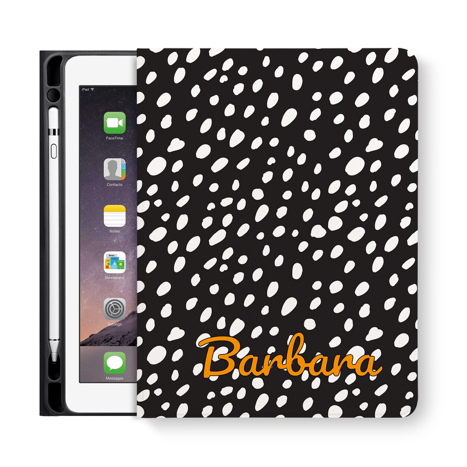 Stylish iPad Folio Case with Polka Dot Design - Protective Cover for iPad Air/Pro, Perfect for Work, School & Travel Accessories