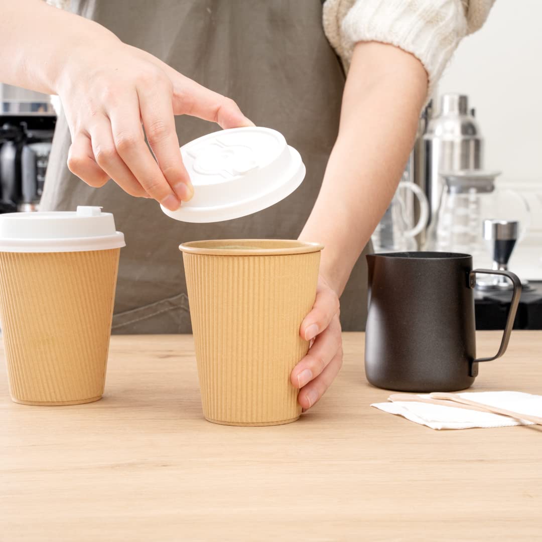 Restpresso Disposable Paper Cup Lids for 8oz 12oz 16oz 20oz Coffee Cups - 500 Pack White Plastic Hot Drink Lids with Straw Slot & Double Plug (Cups Sold Separately) - Perfect for Coffee Shops, Cafes, and Takeout Restaurants
