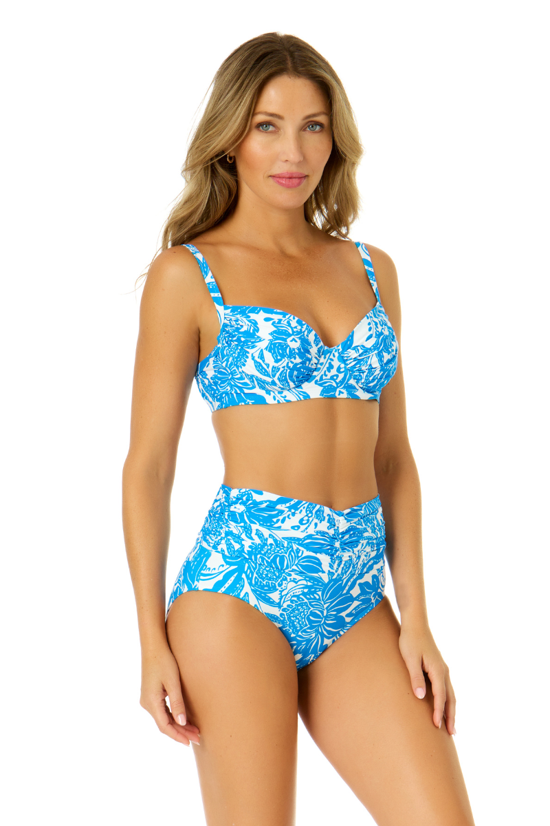 Women's Midnight Floral Print Underwire Bikini Top - Sexy Swimwear for Beach, Pool & Summer Vacation