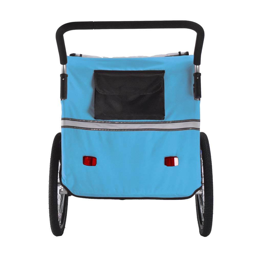 Veelar 2-in-1 Bike Trailer & Stroller - Double Seat Child Bicycle Carrier for Toddlers and Kids - Perfect for Cycling, Jogging, and Family Outdoor Adventures