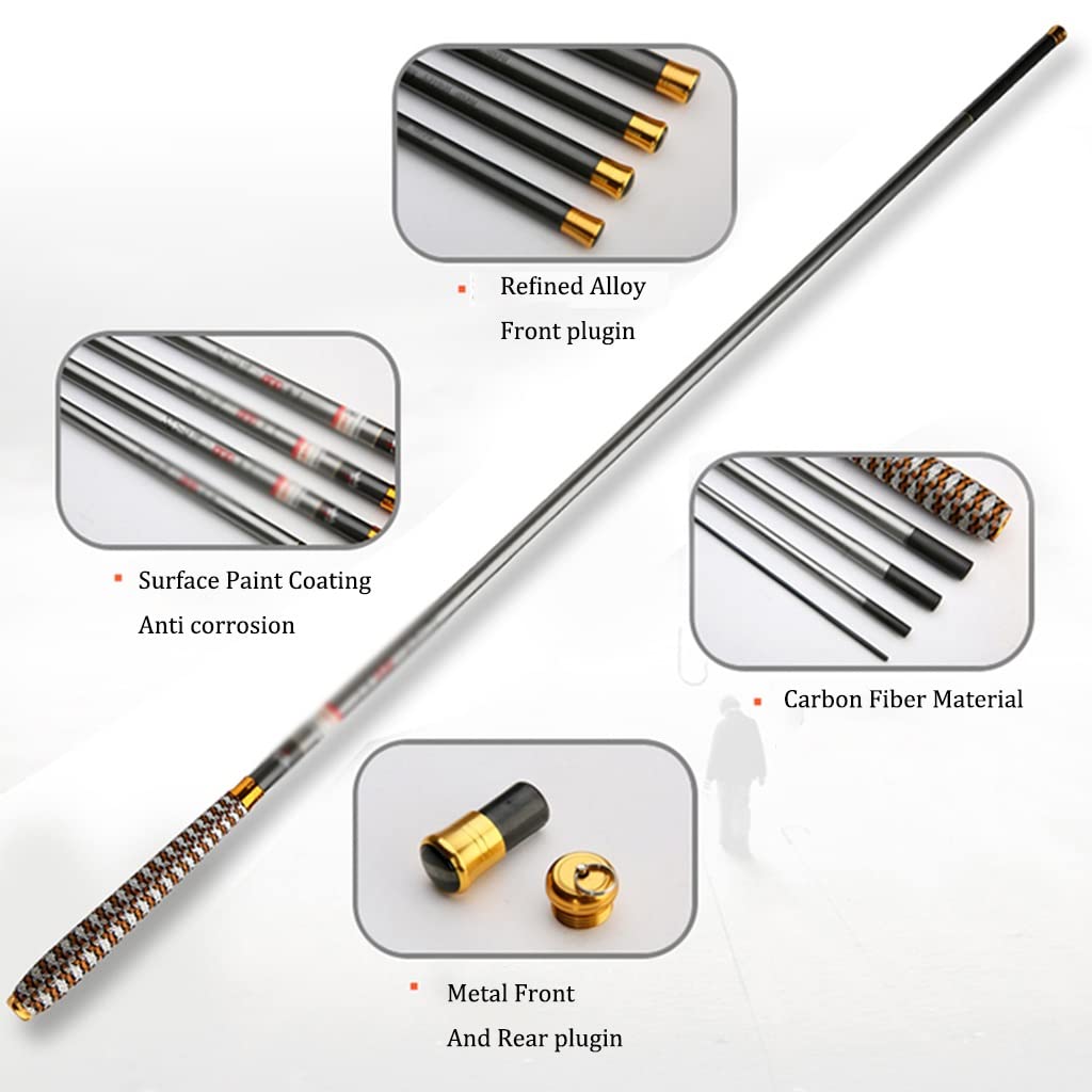 Telescopic Fishing Rod - Portable Carbon Fiber Fishing Pole with Anti-Slip Curved Handle - Lightweight & Durable for Stream, Lake, River Fishing - Perfect for Travel, Camping & Outdoor Adventures