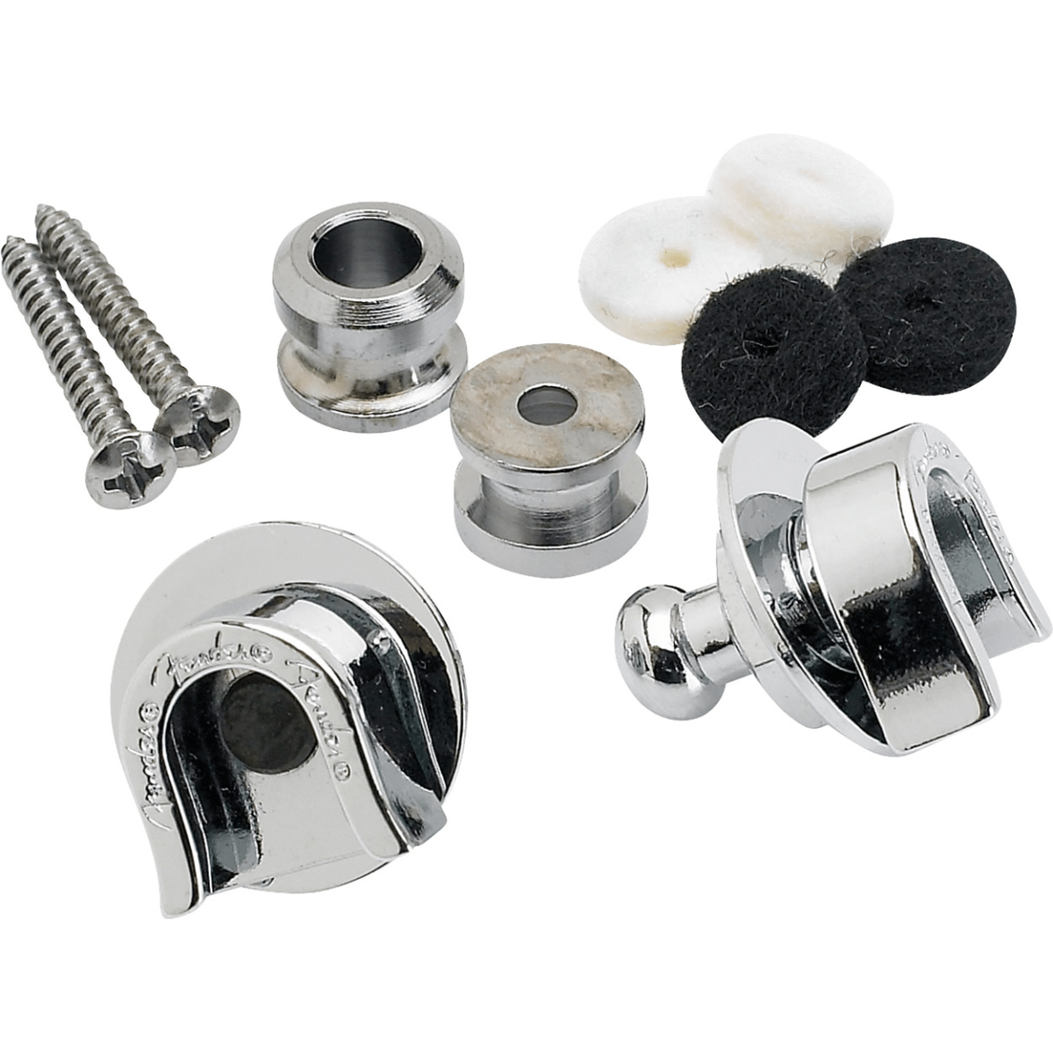 Fender Elite Guitar Strap Locks - Chrome Finish | Secure Guitar Strap Fasteners for Electric & Acoustic Guitars | Perfect for Live Performances & Studio Sessions