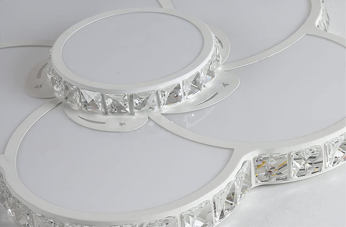 48W LED Ceiling Light - Modern Crystal Flower Design, Dimmable Panel Light with Remote Control, Ø60cm White LED Lighting for Living Room, Bedroom, Office, Dining Room & Kids Room | Energy-Efficient, Stylish Home & Office Decor