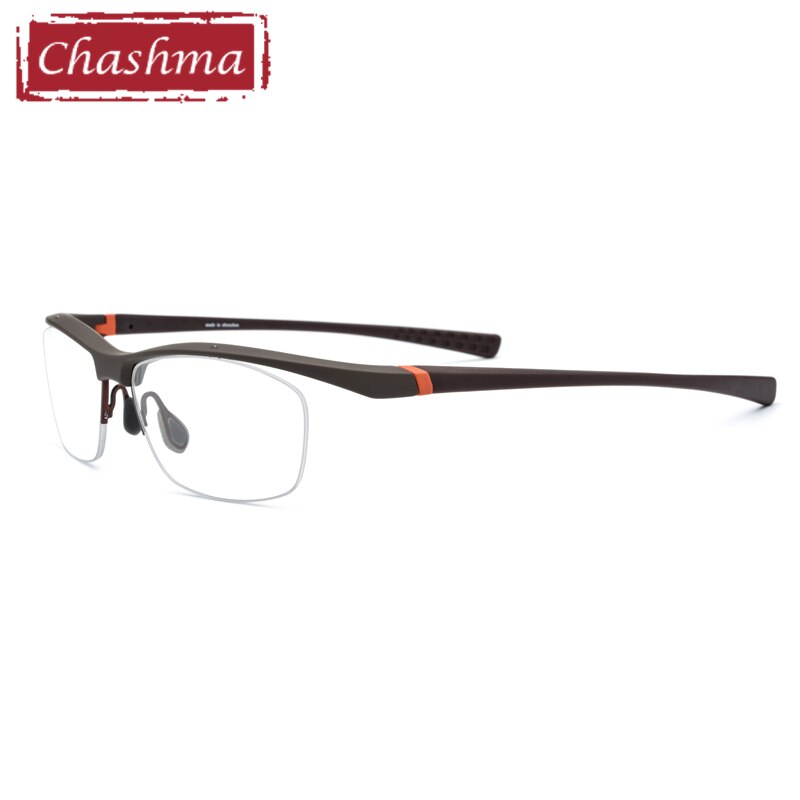 Titanium Sport Eyeglasses for Men - Semi-Rim Square TR90 Frame 7027 | Lightweight & Durable | Perfect for Running, Cycling & Outdoor Activities