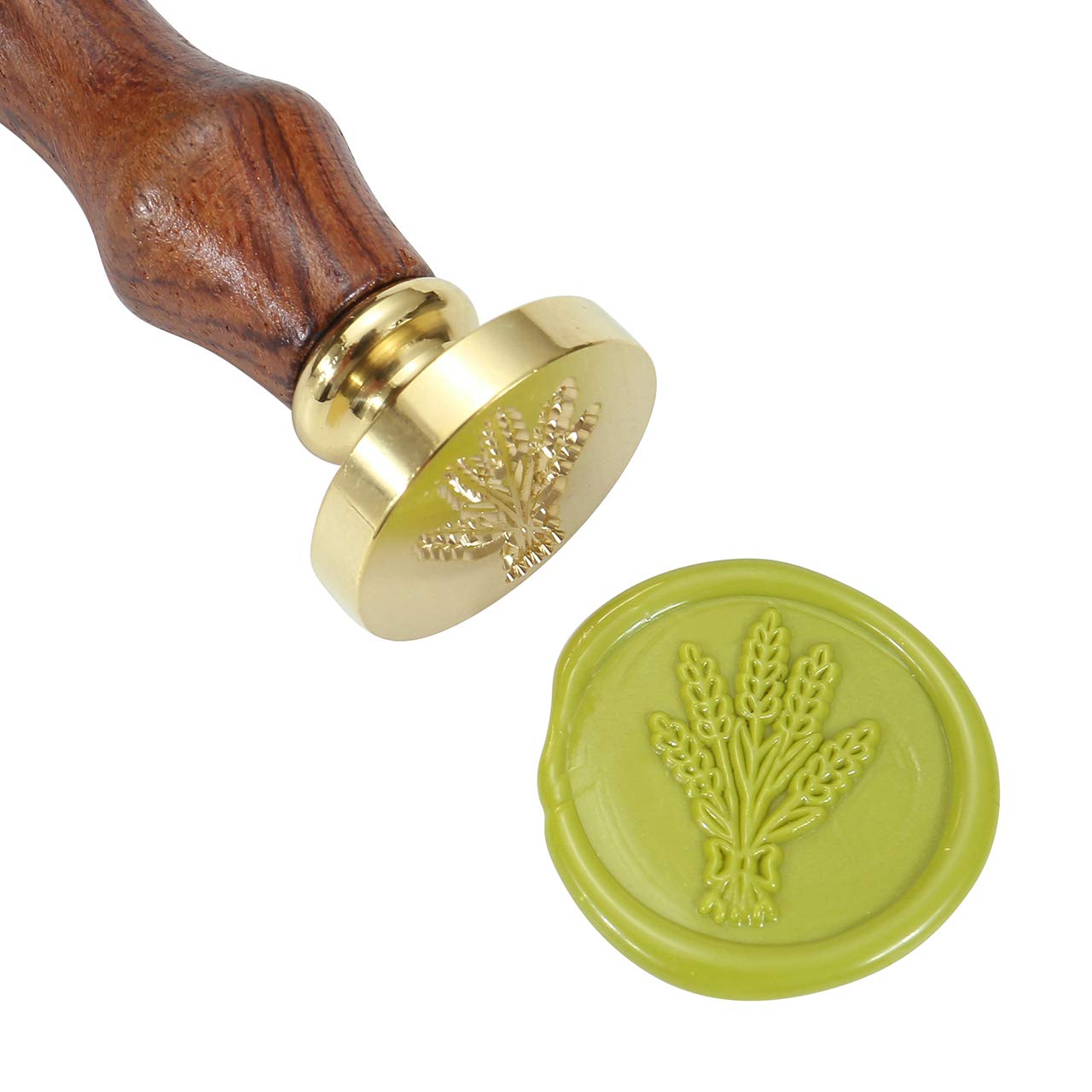 Vintage Lavender Wax Seal Stamp Set - Brass Head with Wooden Handle for Wedding Invitations, Letters & DIY Crafts - Mornajina Removable Sealing Wax Stamp (Lavender)