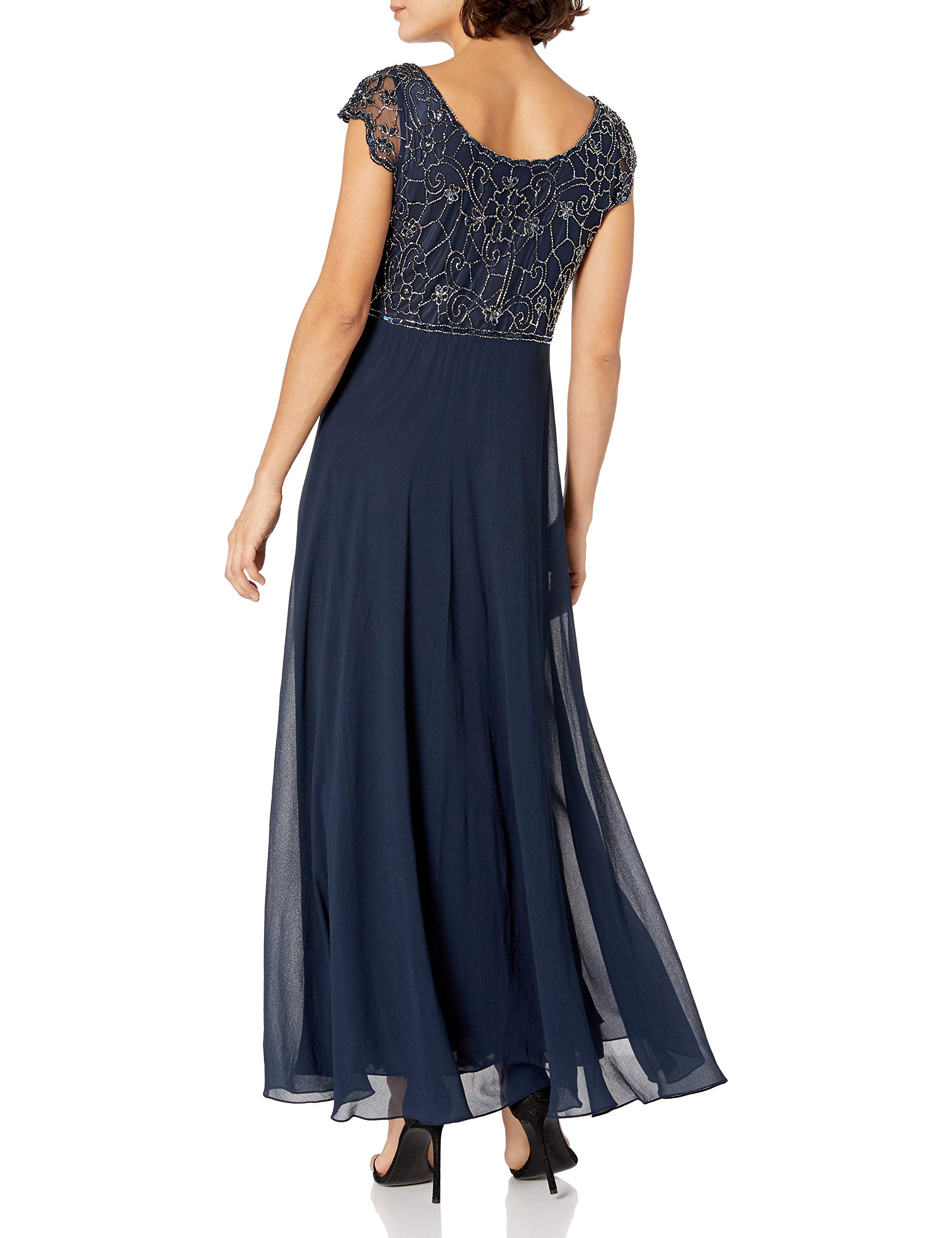 J Kara Women's Plus Size Flutter Sleeve Maxi Dress - Elegant Long Flowy Dress for Casual Wear, Parties & Special Occasions