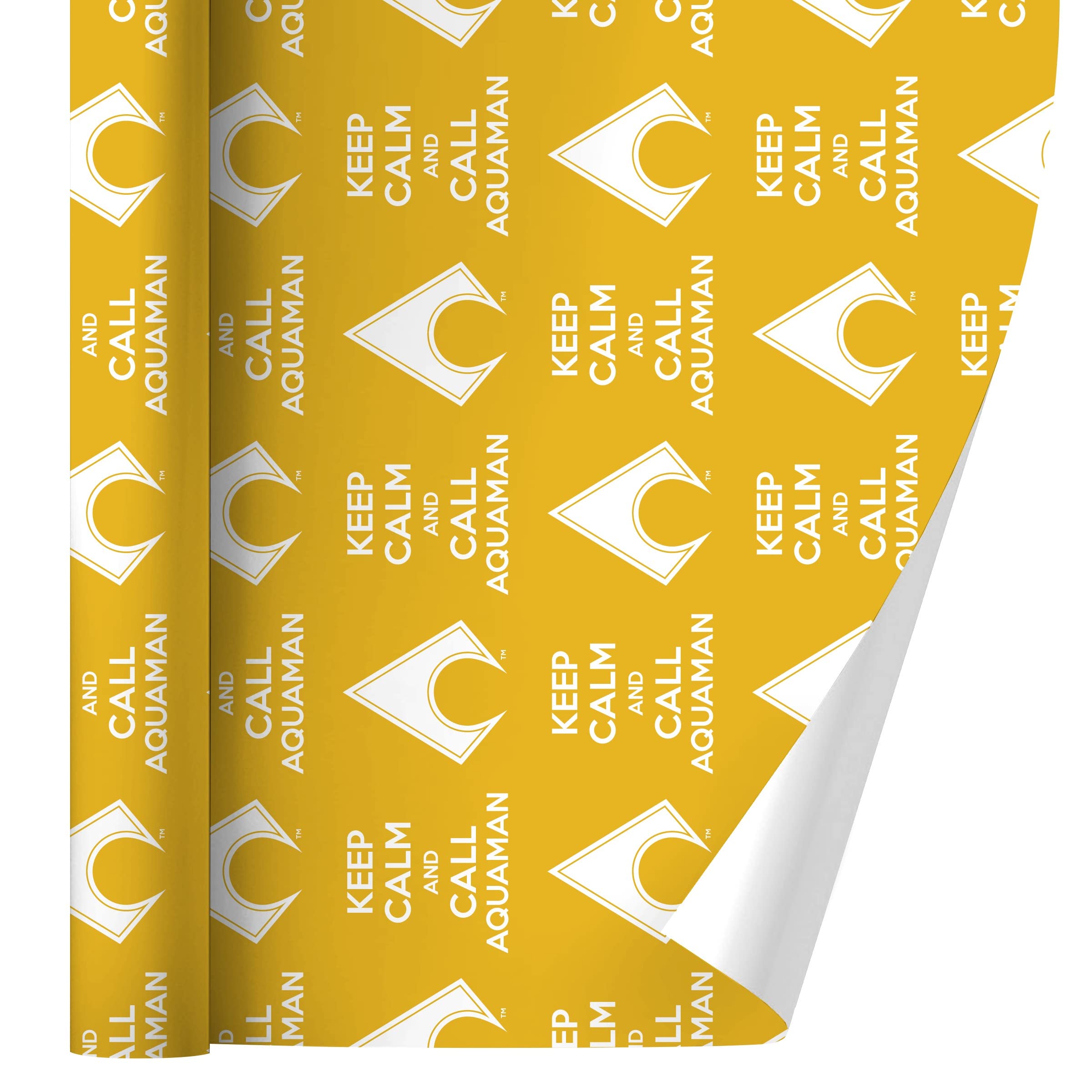 Aquaman Keep Calm and Call Superhero Gift Wrap Paper Rolls - DC Comics Themed Wrapping for Birthday, Christmas & Party Presents - Perfect for Superhero Fans & Comic Book Lovers