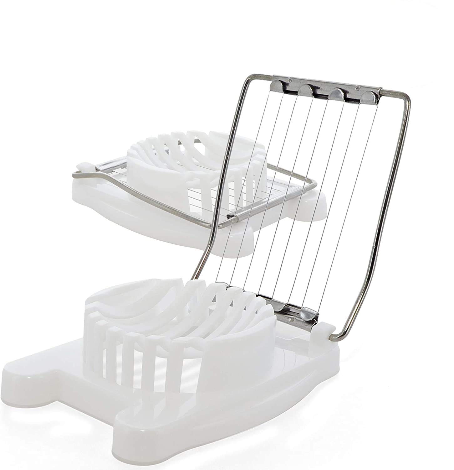 Premium Stainless Steel Egg Slicer & Dicer - Heavy Duty Wire Egg Cutter for Hard Boiled Eggs, Strawberries, Potatoes - Multi-Purpose Kitchen Tool (Pack of 2) - Perfect for Meal Prep, Salad Garnish & Party Platters