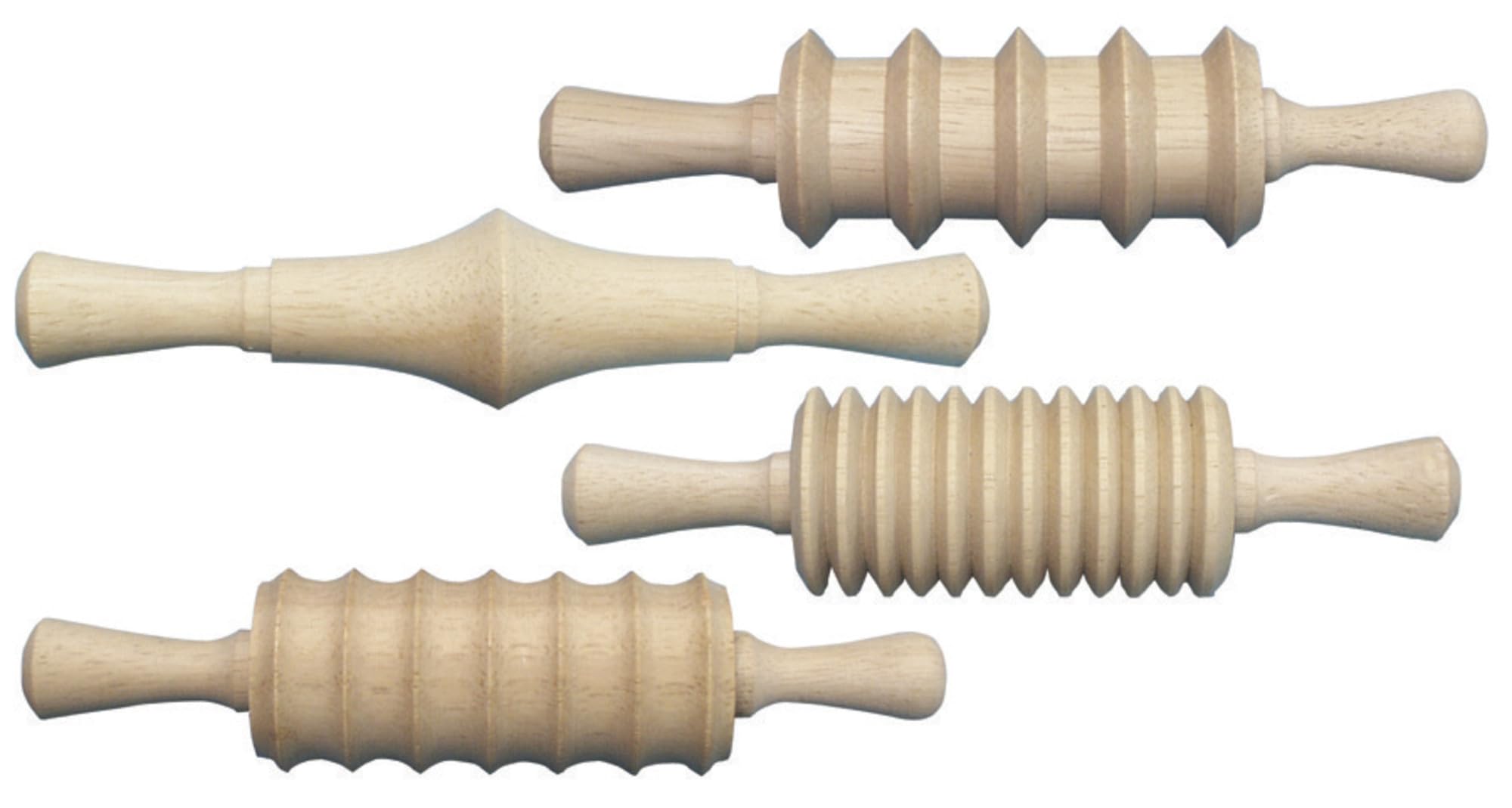 6 Inch Wooden Clay and Dough Rolling Pin Set for Kids - 4 Piece Arts & Crafts Kit for Baking, Sculpting & DIY Projects - Perfect for Playdough, Polymer Clay & Cookie Decorating
