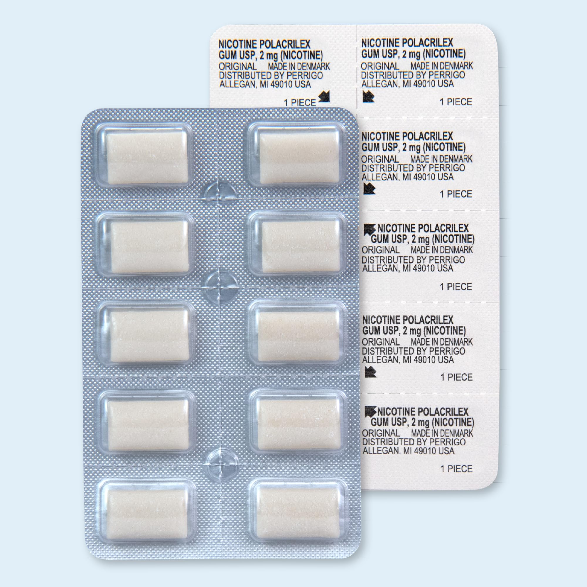 Amazon Basic Care Uncoated Nicotine Polacrilex Gum 2 mg, Original Flavor - 310 Count Stop Smoking Aid for Craving Relief & Smoking Cessation | Perfect for Office, Travel & Home Use