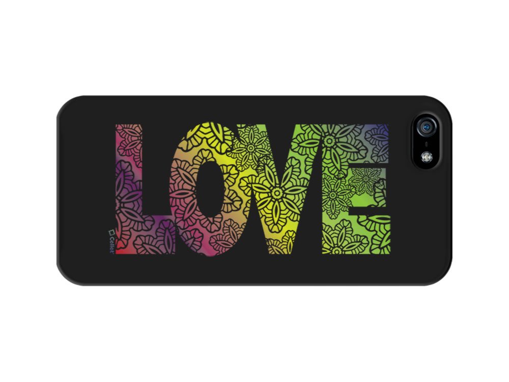 Cellet Proguard Flower Love Design Protective Case for Apple iPhone 5 - Black | Slim Fit, Shockproof Cover for Everyday Use & Gift Giving