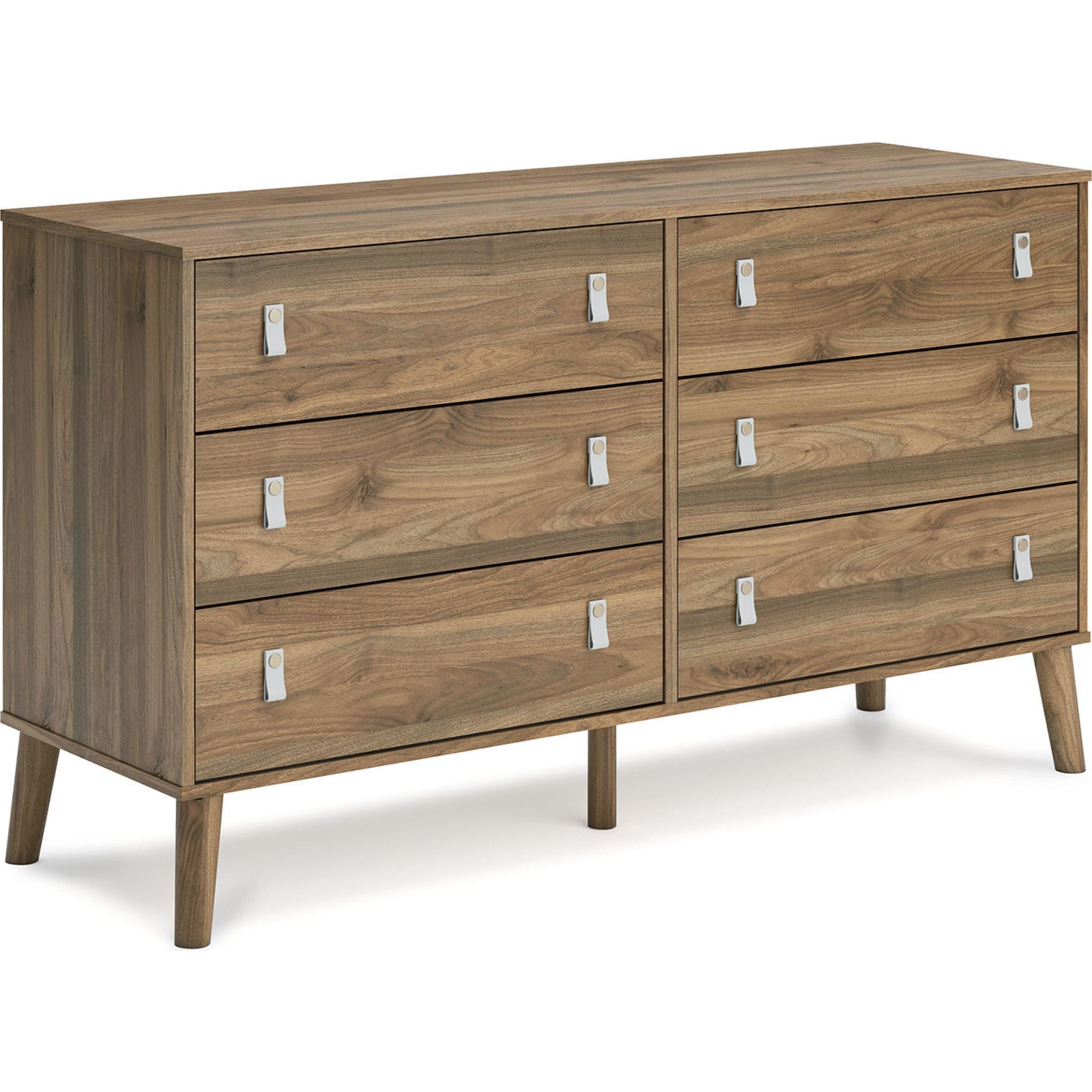 Aprilyn Dresser in Honey Finish - Modern Wooden Dresser with 6 Drawers for Bedroom Storage & Organization - Perfect for Home, Apartment, and Dorm Room Decor