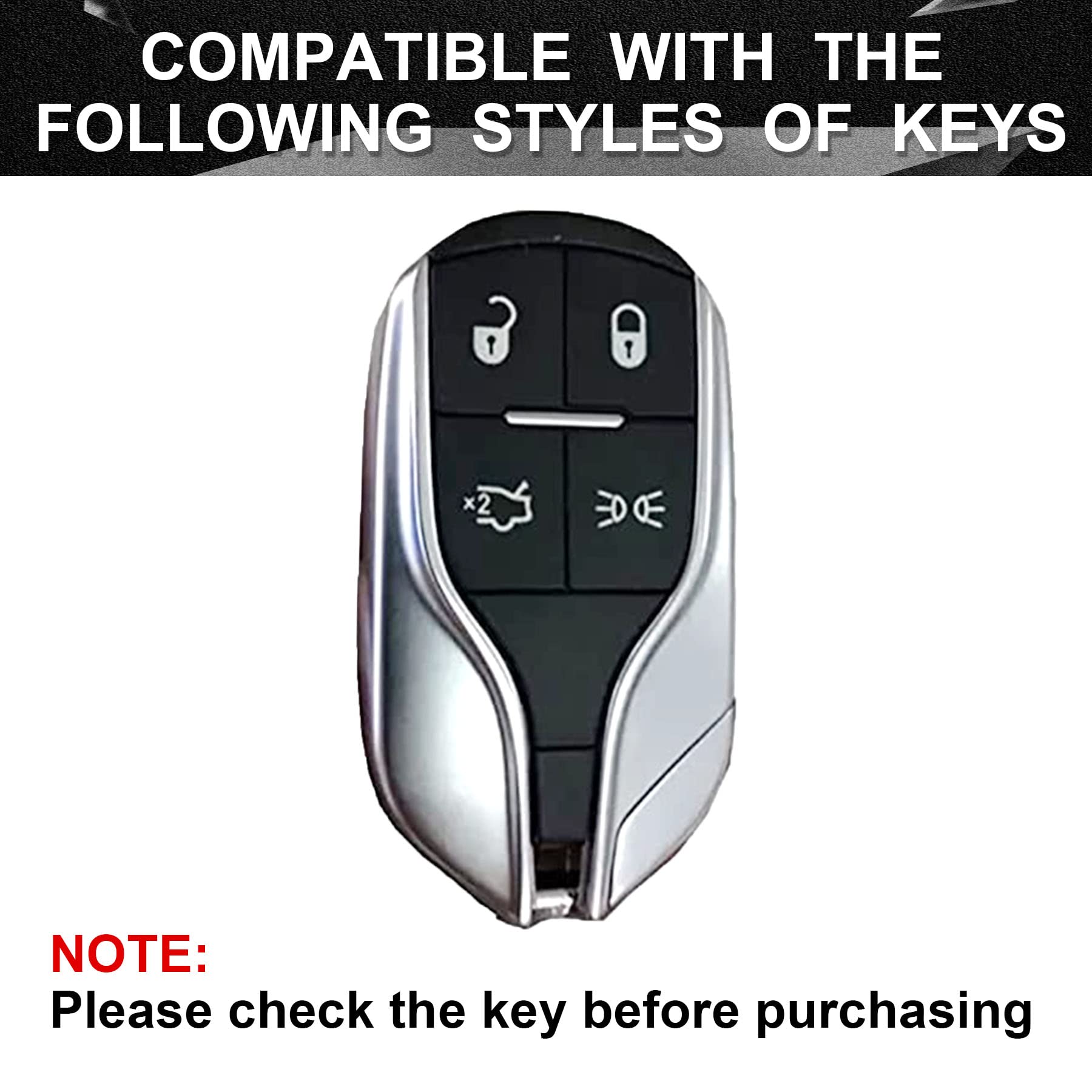 Premium Brown Leather & Aluminum Smart Key Case Cover for Maserati Ghibli/Levante/Quattroporte - 4 Button Keyless Remote Protector | Luxury Car Accessory for Daily Protection & Style Enhancement