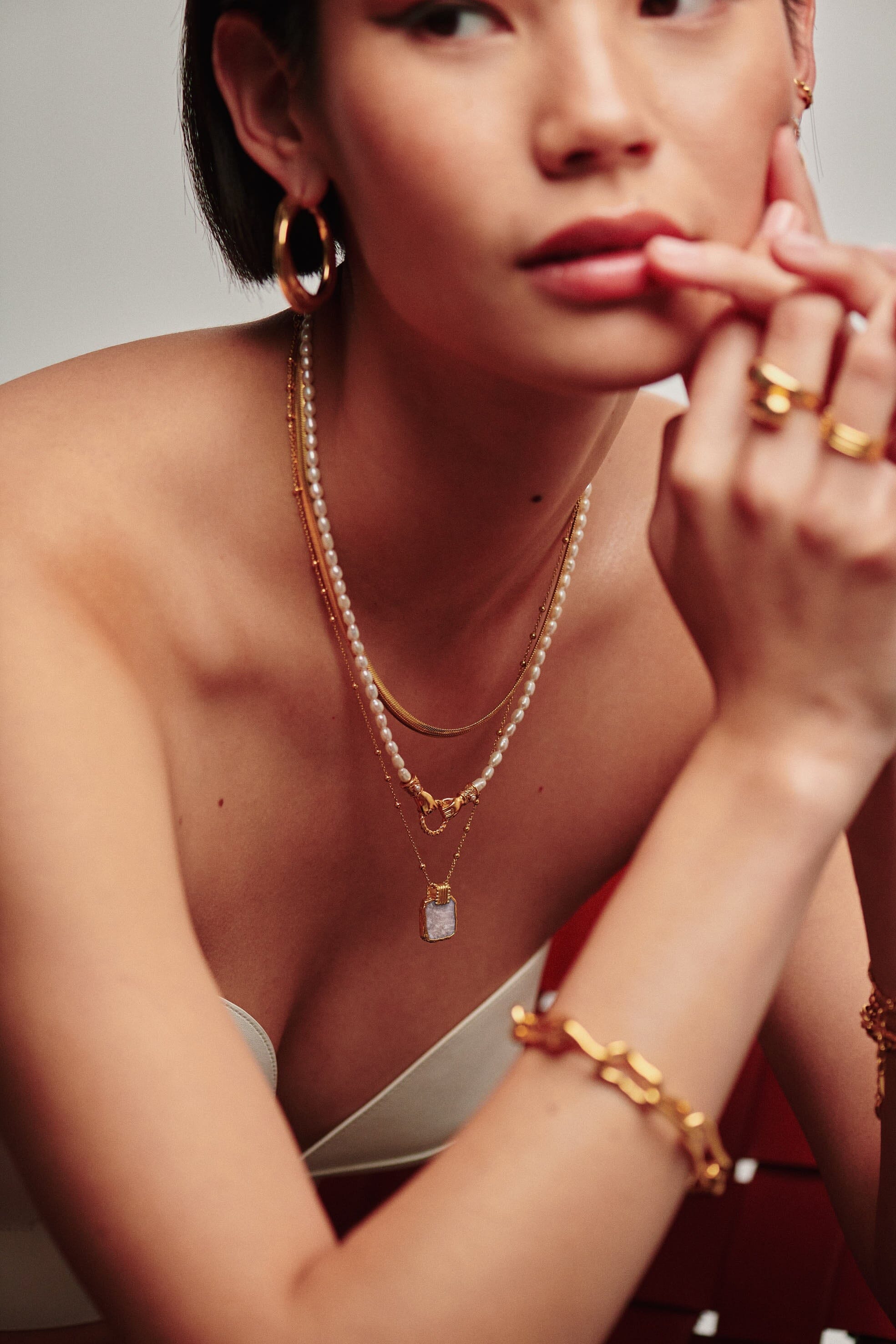 Lena Charm Necklace - 18k Gold Plated Rainbow Moonstone Pendant for Women | Elegant Jewelry Gift for Birthday, Anniversary & Special Occasions | Perfect for Everyday Wear, Date Nights & Formal Events