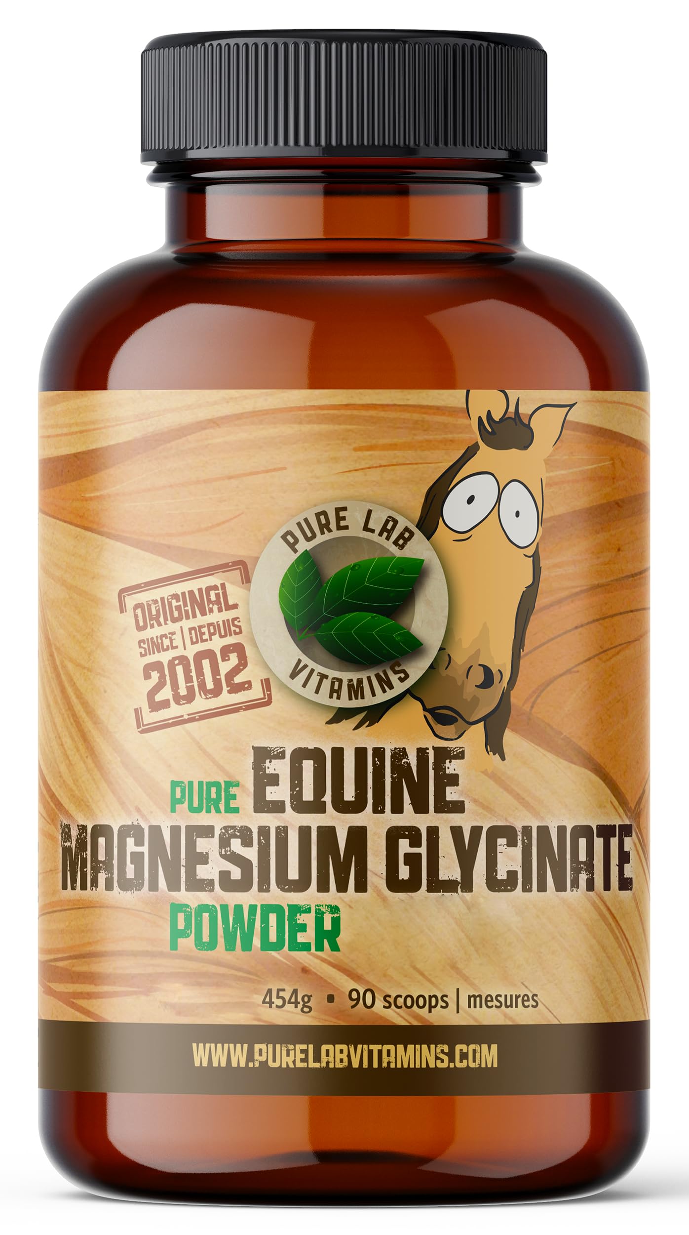 Pure Lab Vitamins Equine Magnesium Glycinate Powder - 454g | Premium Horse Supplement for Muscle Relaxation & Stress Relief | Made in Canada | Ideal for Performance Horses & Equine Recovery