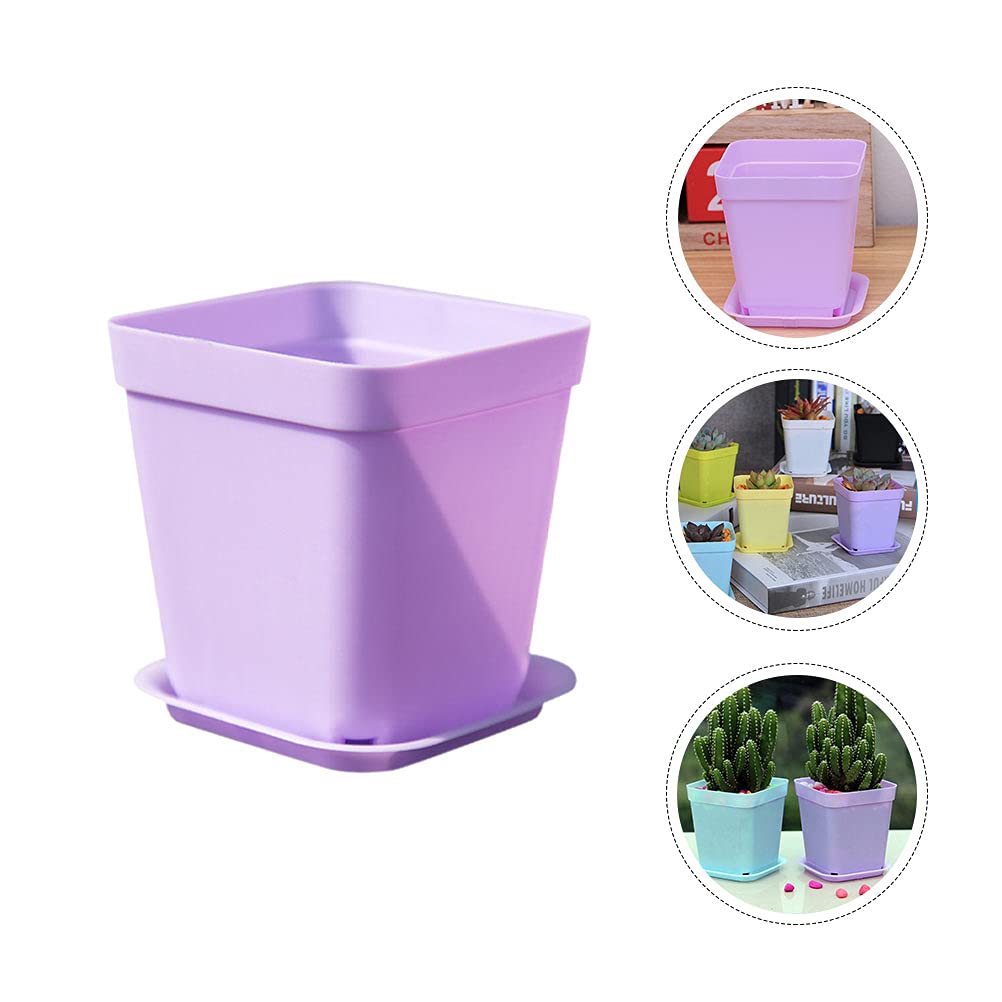 24-Piece Small Square Plastic Flower Pots Set - Housoutil Planters for Indoor/Outdoor Plants, Succulents, Herbs - Durable & Lightweight Garden Containers for Home Decor, Balcony, Office