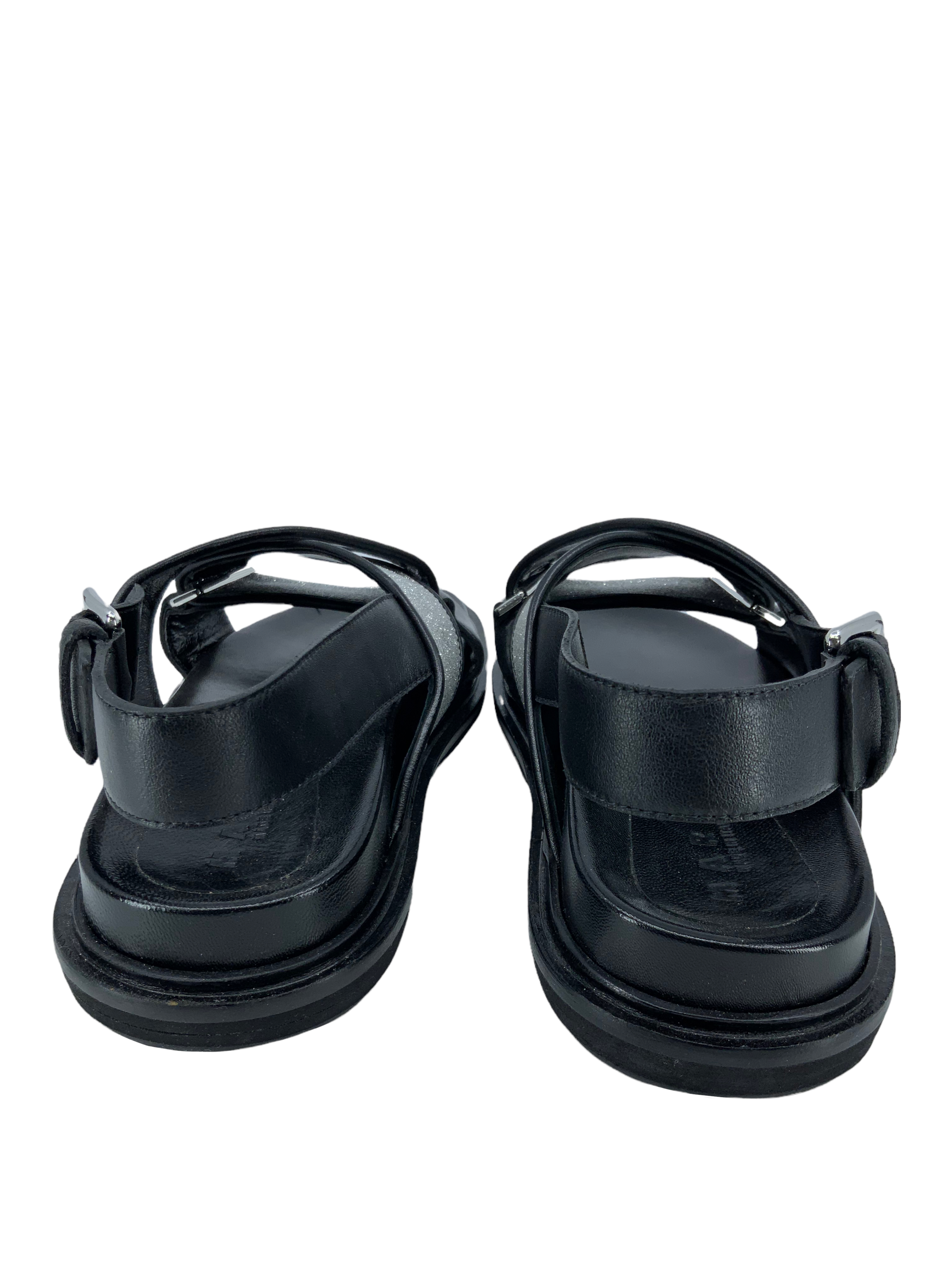 MARNI Women's Leather Glitter Sandals Size 9 - Comfortable & Stylish Summer Shoes for Beach, Party & Casual Wear