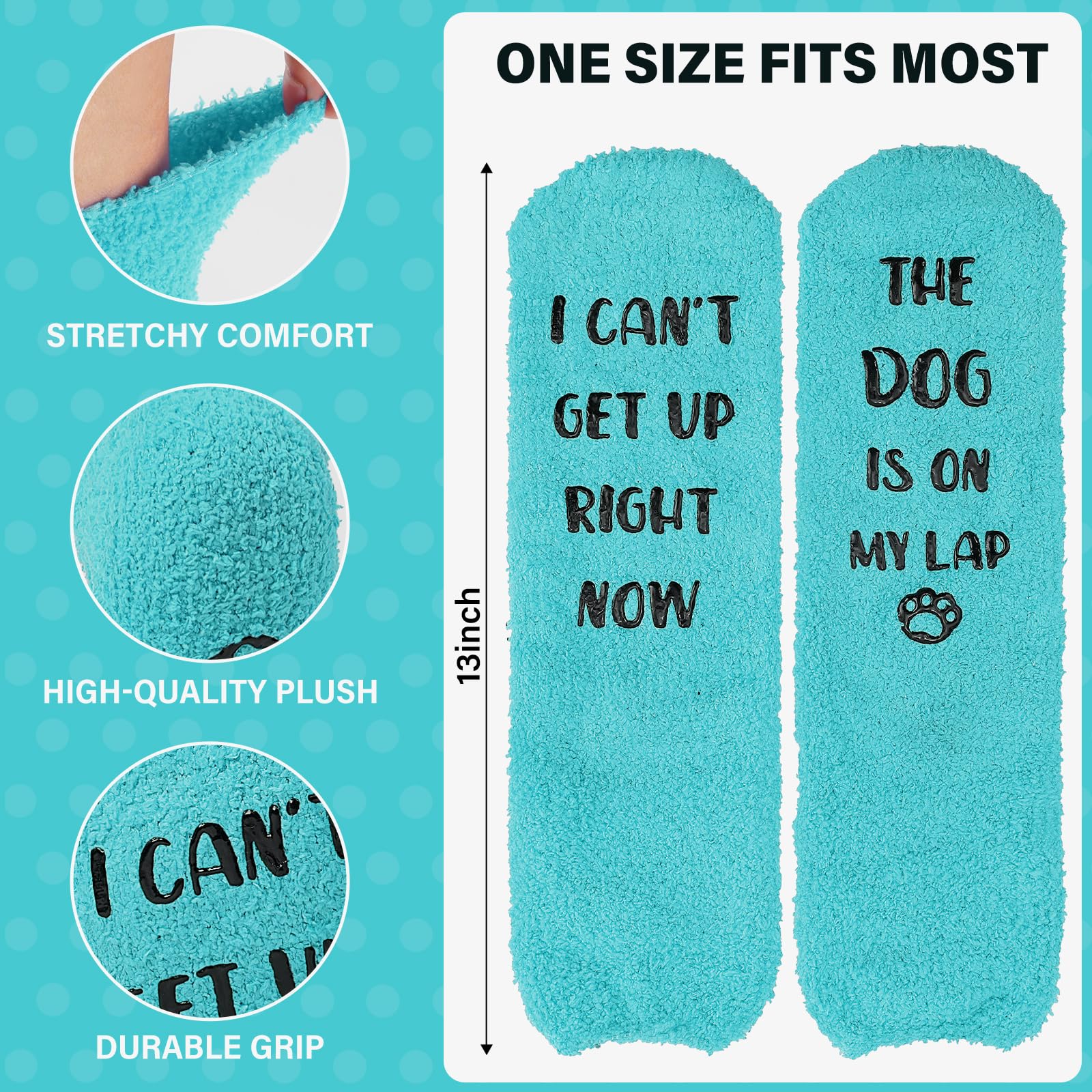Funny Dog Mom Gifts for Women - Cozy Fuzzy Dog Socks with Cute Paw Prints - Perfect Christmas Stocking Stuffers & Birthday Presents for Dog Lovers - Great for Relaxing at Home or Dog Walking Adventures