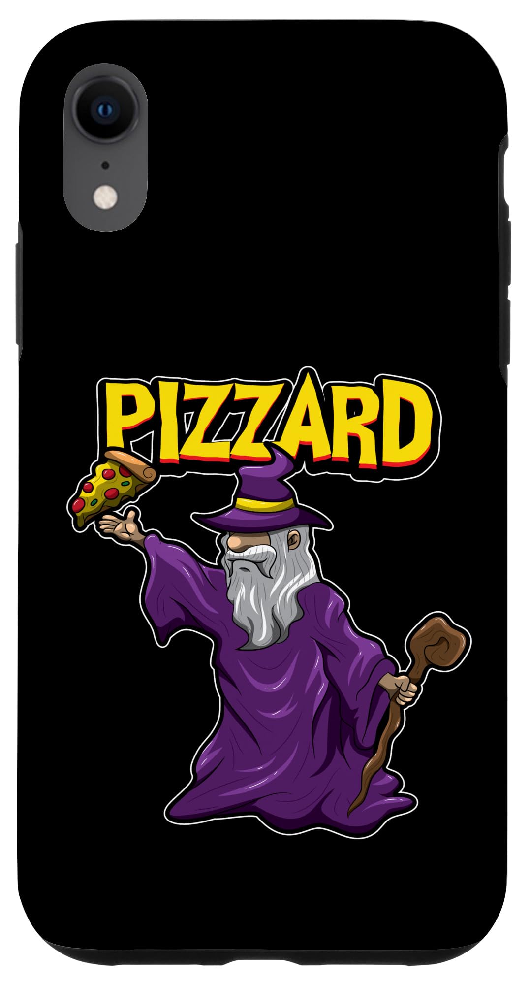 Funny Pizza Wizard iPhone XR Case - Magical Fast Food Humor Protective Cover for iPhone XR | Perfect Gift for Pizza Lovers & Food Puns Fans