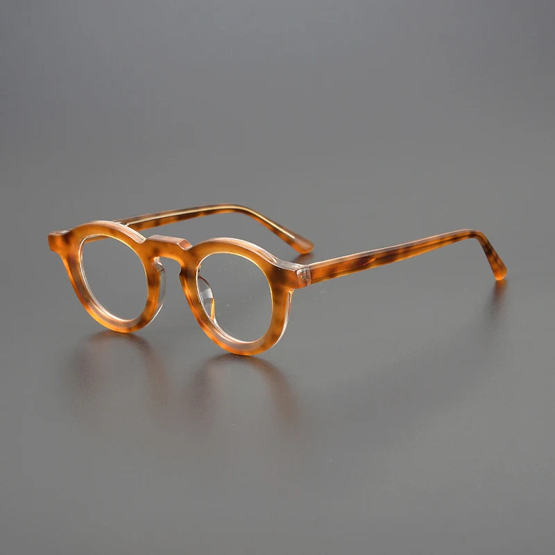 Stylish Black Full Rim Round Thick Acetate Eyeglasses Frame 23107 - Perfect for Reading, Fashion & Everyday Wear