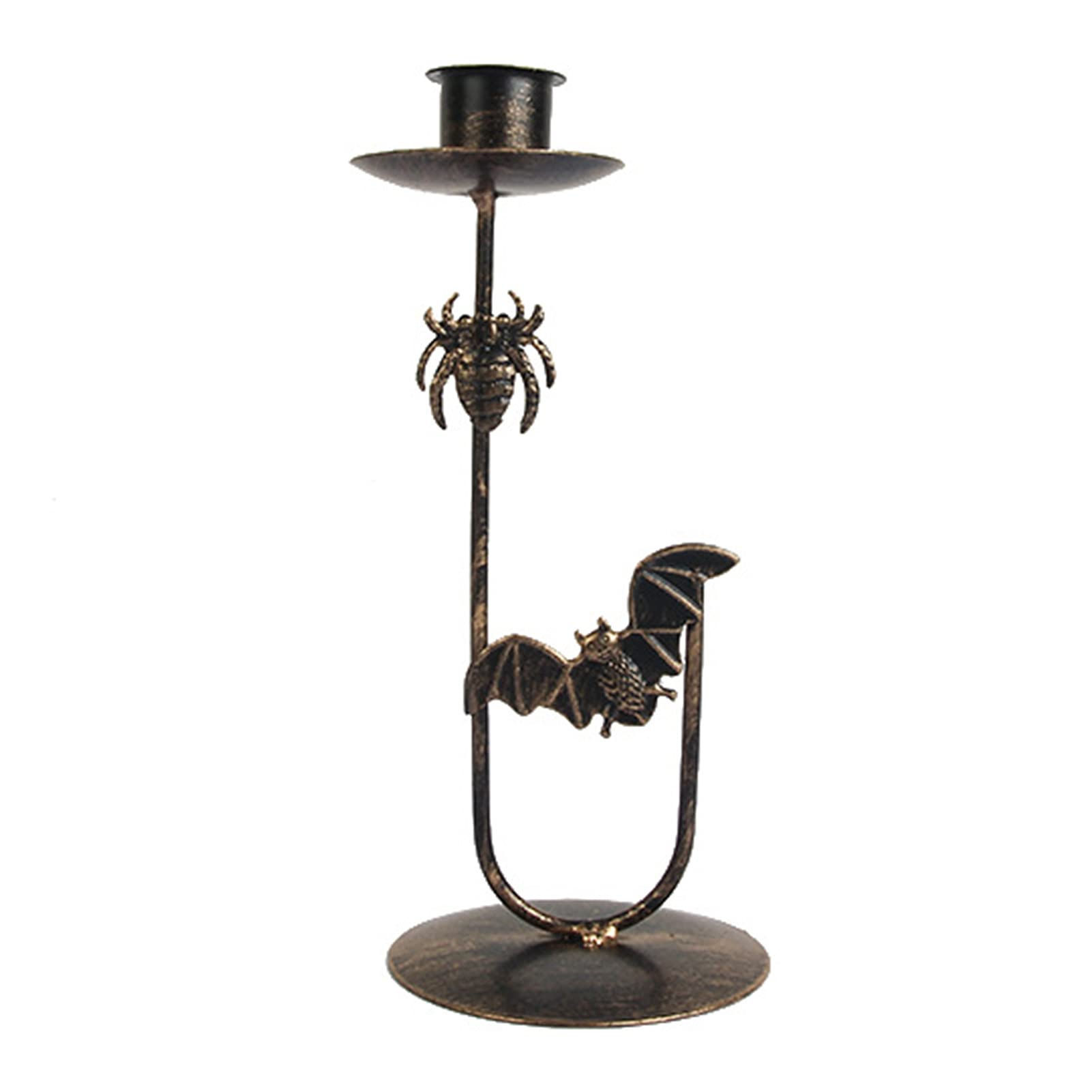 IKAXIYO Rust-Proof Wrought Iron Candle Stand - Halloween Themed Home Decor for Tabletop, Mantel & Party Display - Eye-Catching Decorative Candle Holder for Living Room, Dining Table & Spooky Decorations