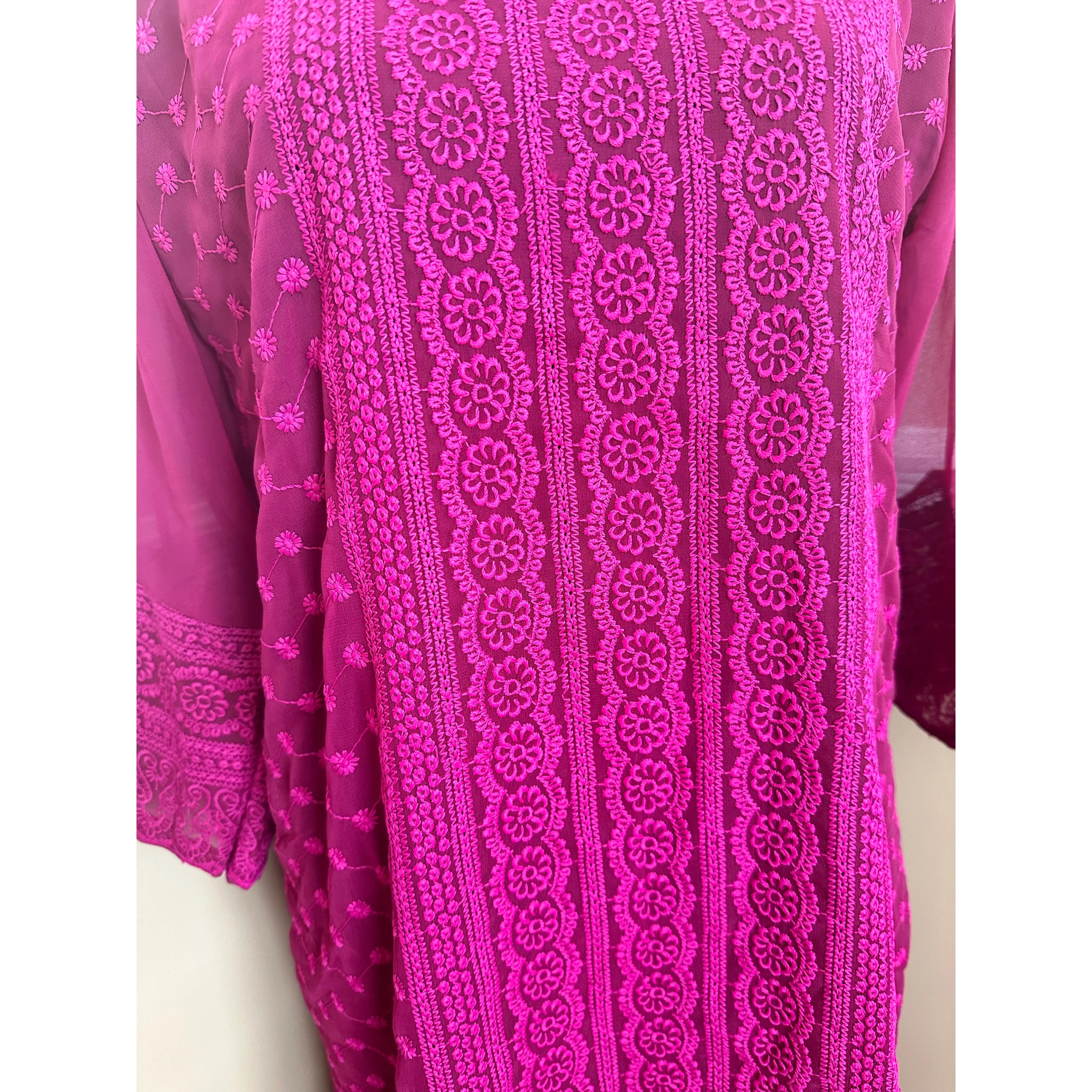 Elegant Chikankari Kurta for Women - Traditional Indian Embroidered Tunic - Perfect for Festivals, Weddings & Casual Wear