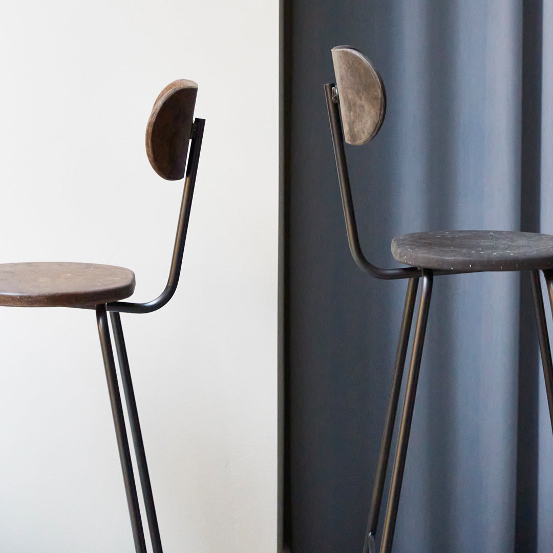Comfortable Earth Bar Stool with Backrest - Adjustable Height Wooden Counter Stool for Kitchen Island, Breakfast Bar & Home Decor