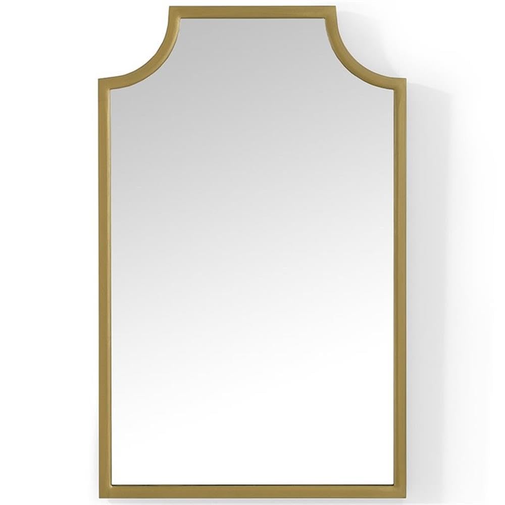 Pemberly Row Modern Metal Decorative Bathroom Mirror in Soft Gold - Elegant Vanity Mirror for Bathroom Decor, Bedroom Dressing, and Home Interior Design