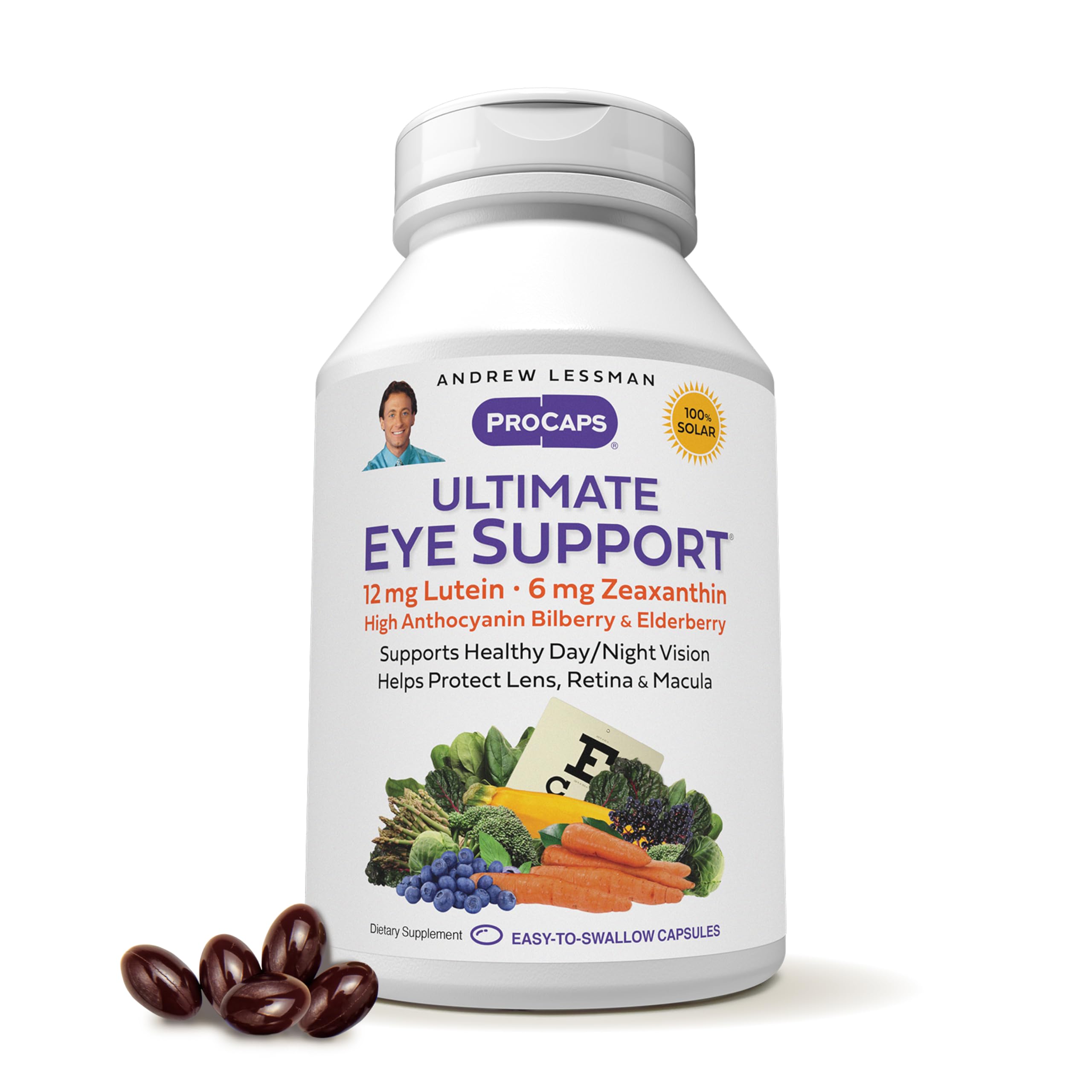 ANDREW LESSMAN Ultimate Eye Support 360 Softgels - 12mg Lutein & 6mg Zeaxanthin with Bilberry Extract | Eye Health Supplement for Vision Support | No Additives, Easy to Swallow Softgels | Perfect for Computer Users, Gamers & Aging Eyes