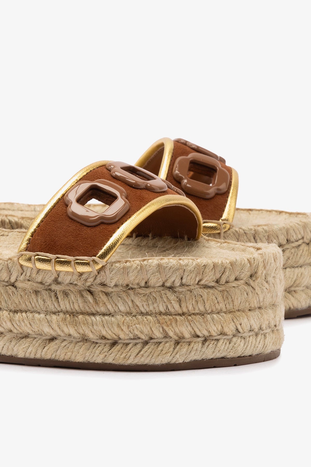 Milan Espadrille Flatform Sandals - Caramel Suede Women's Shoes | Comfortable Summer Wedges for Beach, Vacation & Casual Outfits