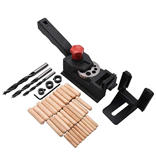 38-Piece DIY Woodworking Pocket Hole Jig Kit - Heavy Duty Drill Guide & Tenon Set for Strong Joints - Perfect for Cabinets, Furniture & Home DIY Projects