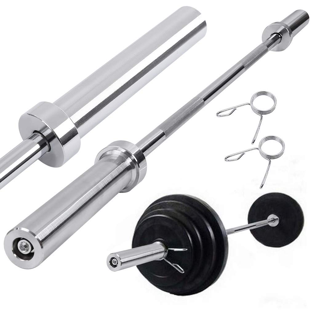 5 FT Olympic Barbell Set - 5 Foot Weight Lifting Bar with 2 Spring Collars for Powerlifting & Weightlifting - 176LB Capacity - Perfect for Home Gym & CrossFit Training