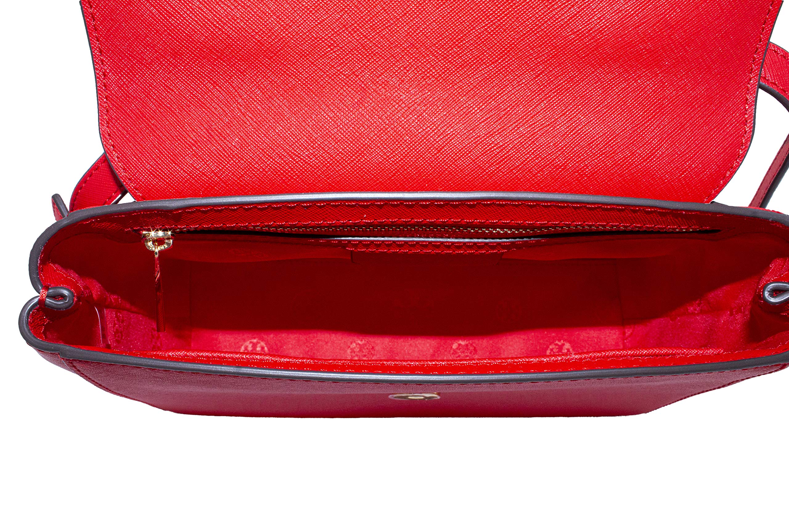 Tory Burch Emerson Satchel for Women - Structured Leather Handbag with Gold Hardware in Brilliant Red | Perfect for Work, Travel & Everyday Use