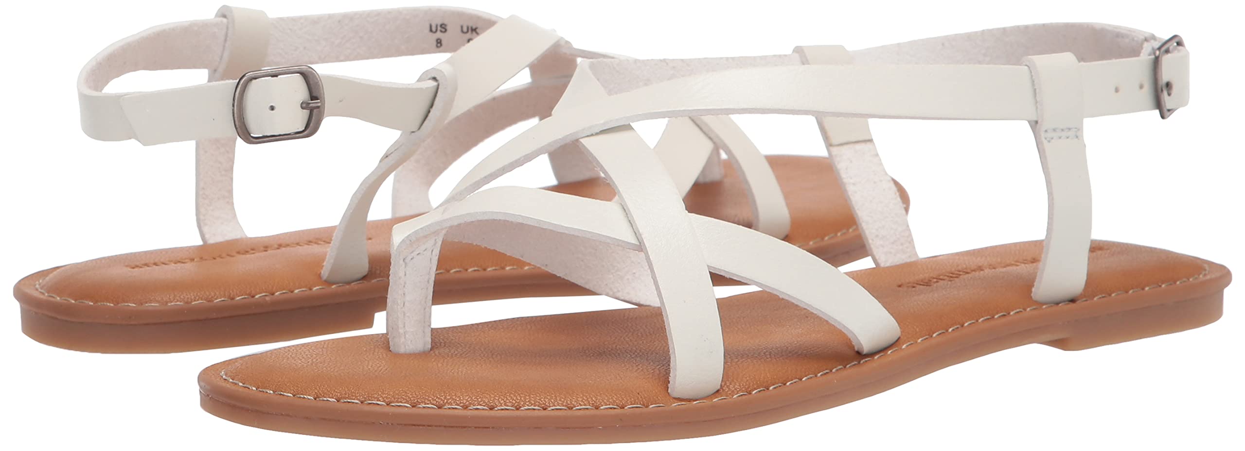 Amazon Essentials Women's Casual Strappy Sandals - Comfortable Summer Flat Sandals for Women, Breathable Lightweight Beach Walking Shoes | Perfect for Vacation, Poolside, and Everyday Wear