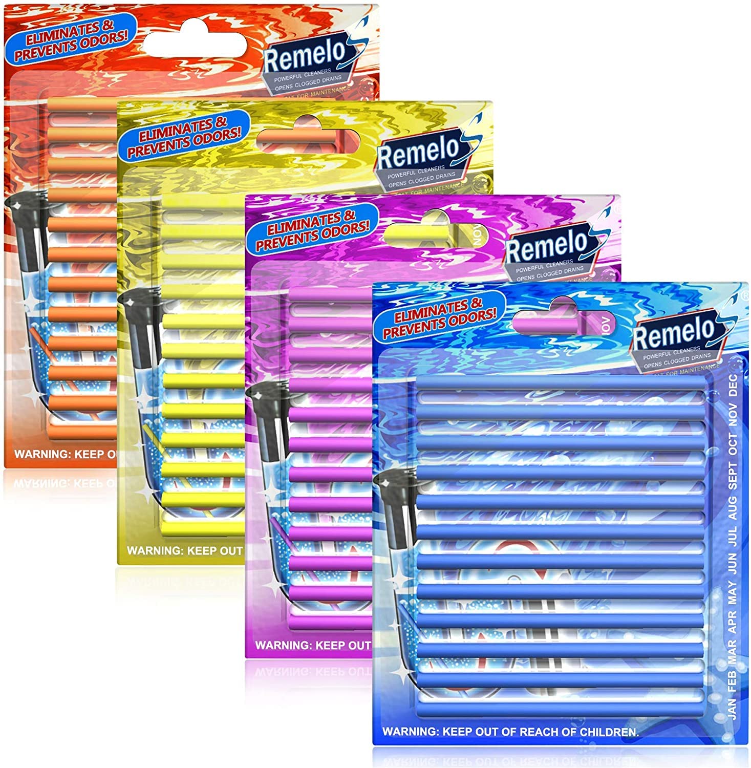 Non-Toxic Drain Cleaner Sticks for Clog & Odor Removal | Unscented Septic-Safe Pipe Cleaner for Kitchen, Bathroom Sinks | 48-Pack As Seen on TV | Perfect for Home Maintenance & Commercial Use