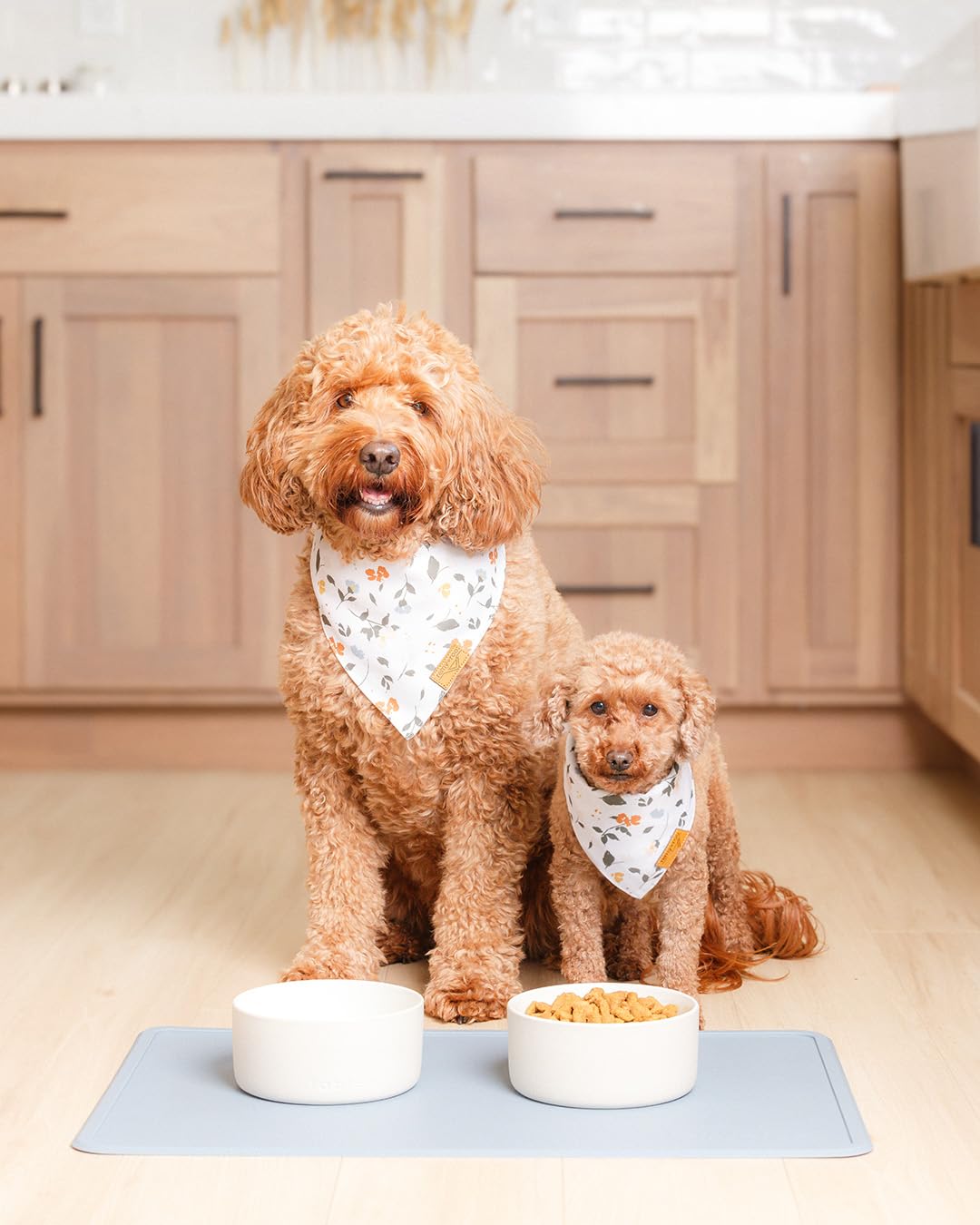 Premium Non-Slip Silicone Pet Bowl Mat for Dogs & Cats - Dusty Blue | Waterproof, Dishwasher Safe | Perfect for Food & Water Bowls, Mess-Free Feeding at Home or Travel