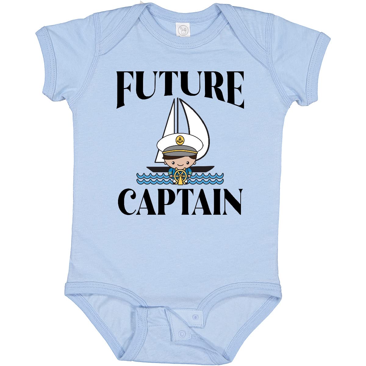 Inktastic Cute Baby Boy Sailing Captain Outfit - Navy Blue Infant Bodysuit for Newborns & Toddlers - Perfect for Nautical Theme Parties, Photo Shoots & Everyday Wear