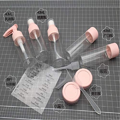 HEDRIX 9-Piece Multi-Purpose Clear Plastic Travel Bottles Set - Refillable Cosmetic Containers for Toiletries, Liquids, Press Spray & Jars (Multi-Color) - Perfect for Air Travel, Gym, Camping & Home Organization