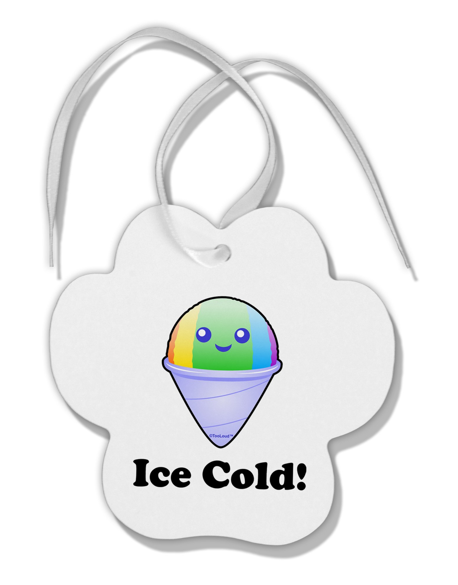 TooLoud Cute Shaved Ice Paw Print Christmas Ornament - Festive Holiday Tree Decoration for Pet Lovers & Winter Home Decor