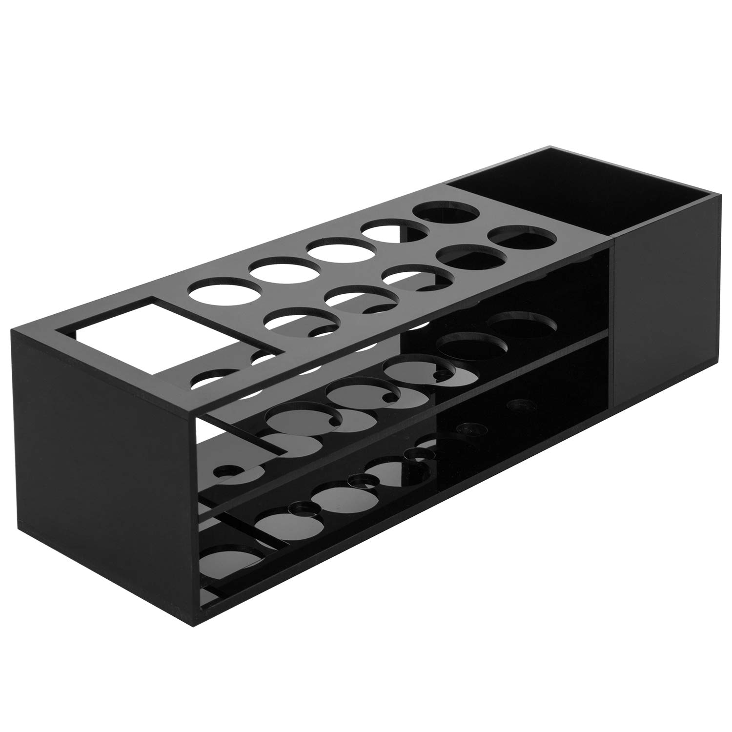 MyGift Black Acrylic Whiteboard Marker Holder Organizer - Wall Mounted Dry Erase Marker Storage Rack with Eraser & Cleaning Bottle - Perfect for Classroom, Office & Home Organization