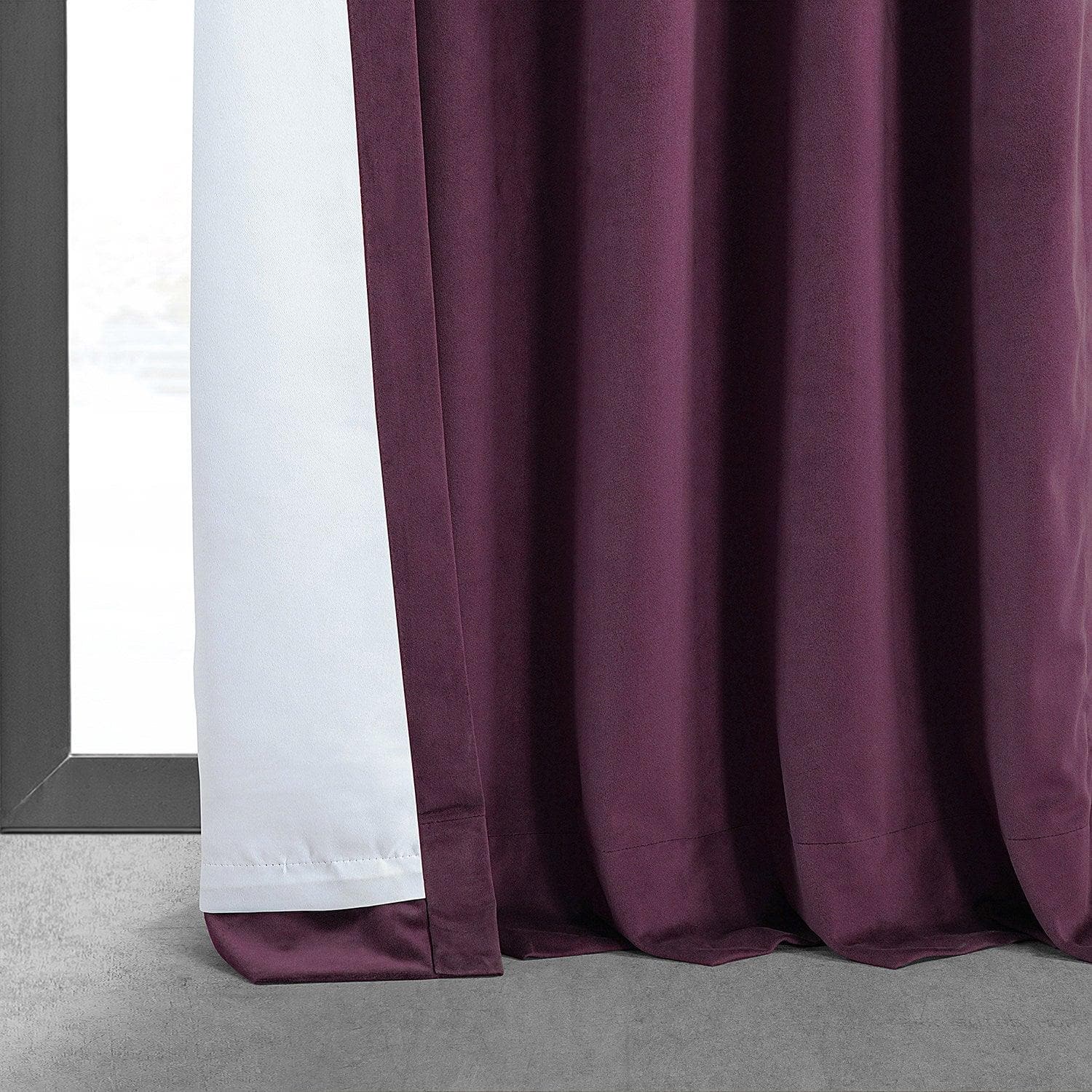 Premium Cabernet Signature Velvet Blackout Curtains - Thermal Insulated Room Darkening Drapes for Bedroom, Living Room & Home Theater (52