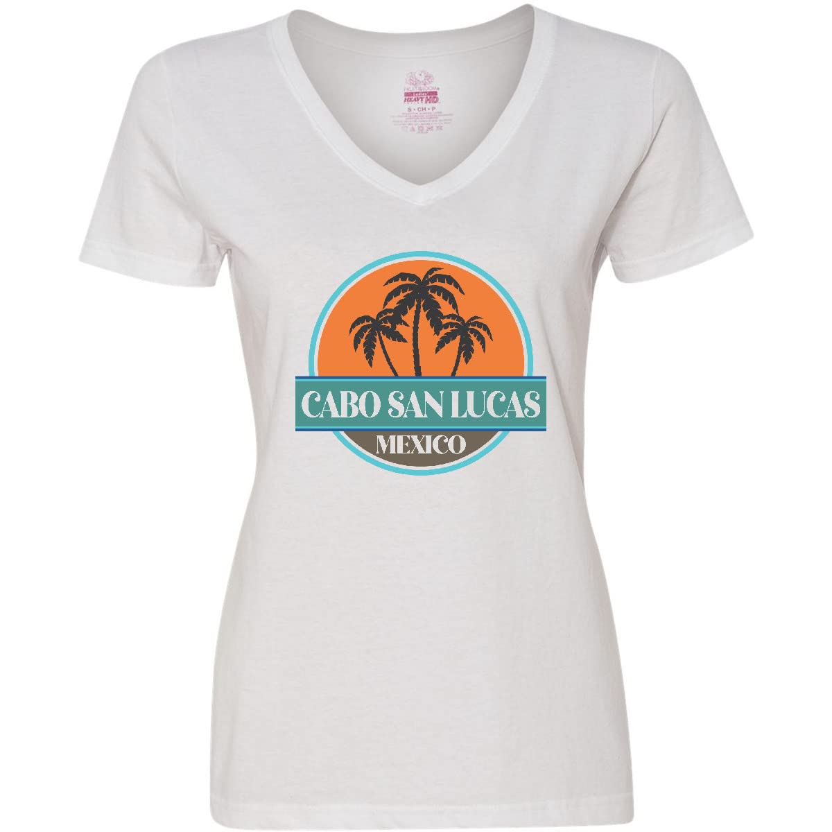 Inktastic Cabo San Lucas Beach Vacation Women's V-Neck T-Shirt - Comfortable Casual Tee for Summer Travel, Beach Outings & Tropical Getaways