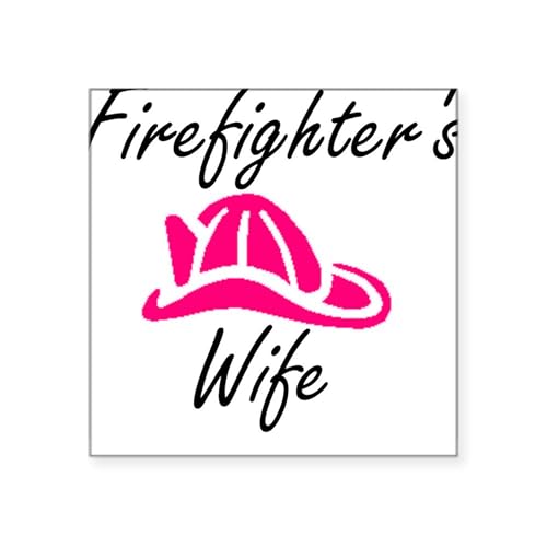 White - Firefighter's Wife Square Sticker