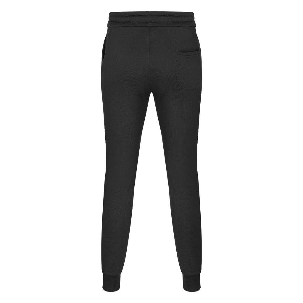 Men's Printed Casual Overalls - Sporty Work Pants with Pockets & Splicing Design (Black, Large) | Perfect for Outdoor Activities, Workwear & Street Style Fashion