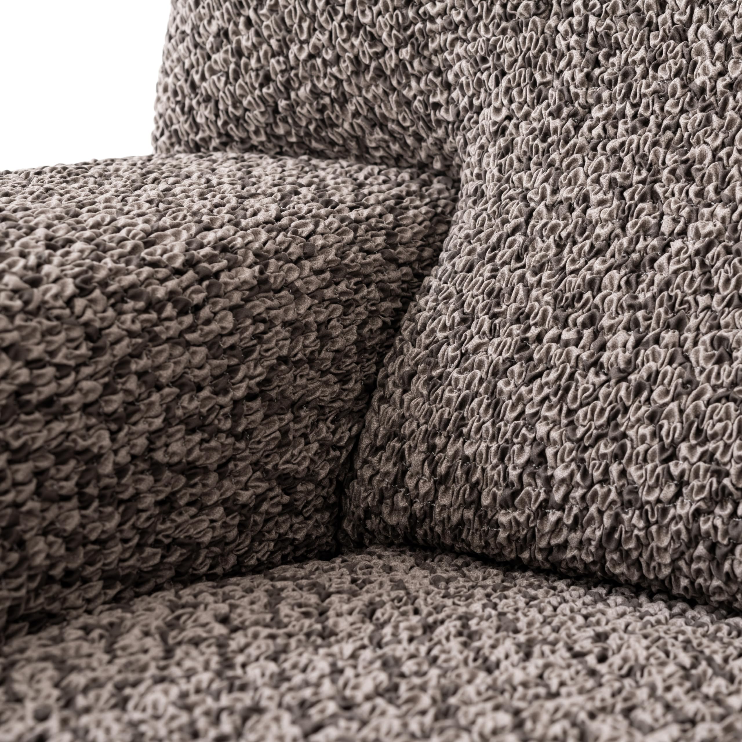 PAULATO BY GA.I.CO. Oversized Loveseat Slipcover - Stretch Sofa Cover for 2-Seater Couch - Washable Microfiber Protector (Venezia Brown) - Perfect for Living Room, Apartment & Pet-Friendly Homes