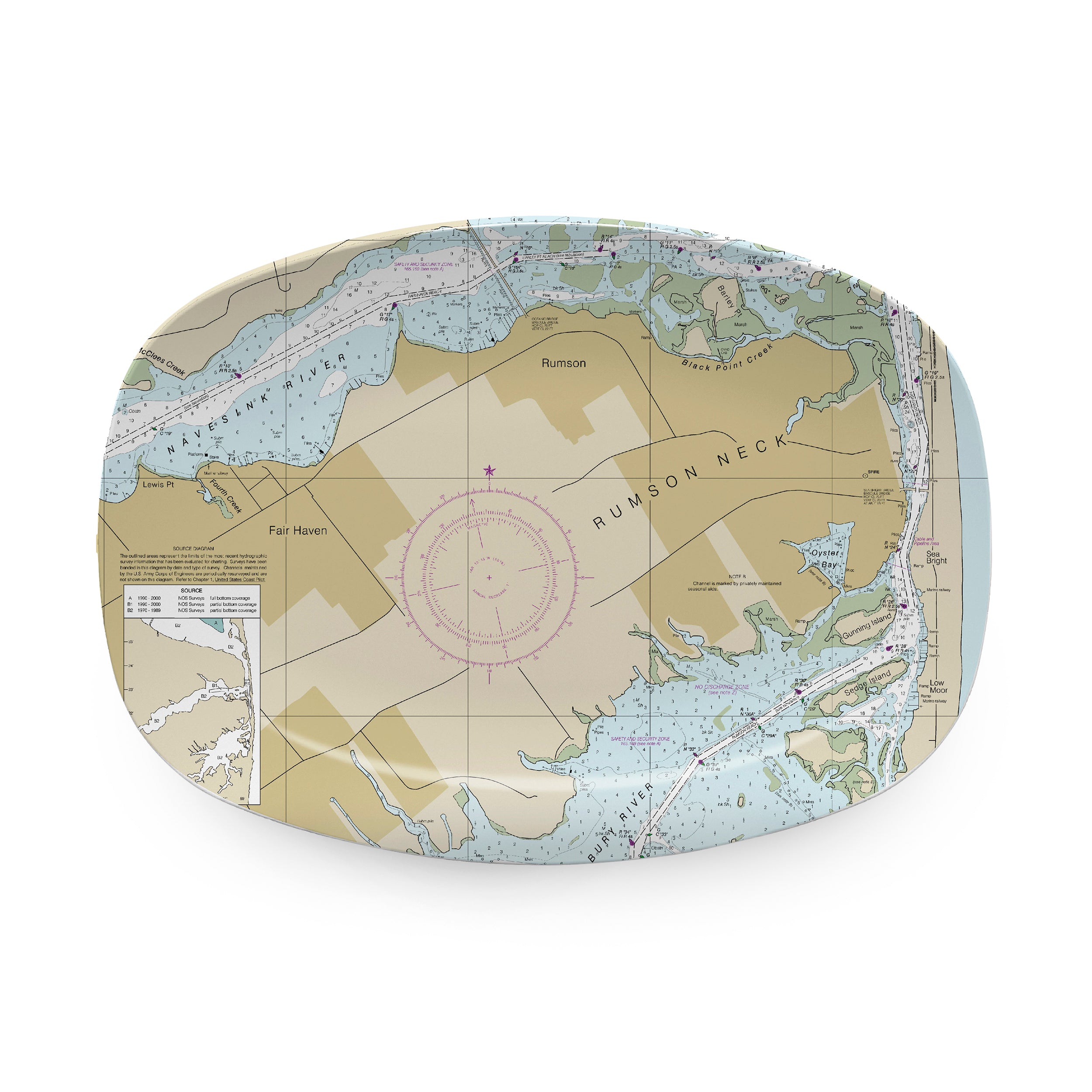 RUMSON NECK Chart Platter - Elegant Serving Tray for Entertaining, Perfect for Charcuterie, Cheese, Appetizers & Party Snacks - Ideal for Dinner Parties, Weddings & Holiday Gatherings
