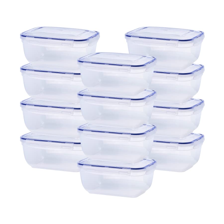 Superior BPA-Free Plastic Food Storage Containers with Airtight Lids - 17 Cup (12 Pack) - Leakproof & Sealed for Pantry, Fridge & Freezer - Microwave & Dishwasher Safe - Ideal for Meal Prep, Leftovers & Bulk Food Storage