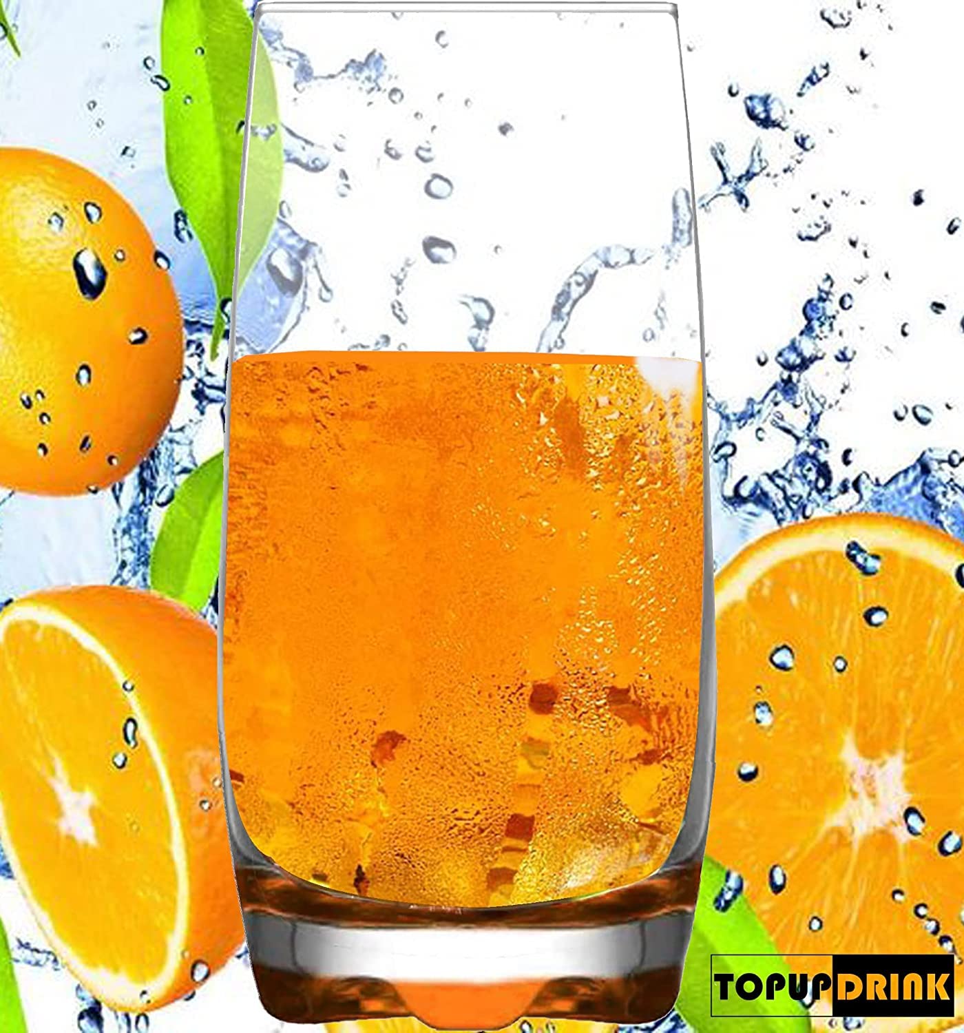 Premium Highball Drinking Glasses Set of 6 - 390ml Tall Juice, Water & Cocktail Glasses - Dishwasher Safe Barware for Home, Restaurant & Party Use
